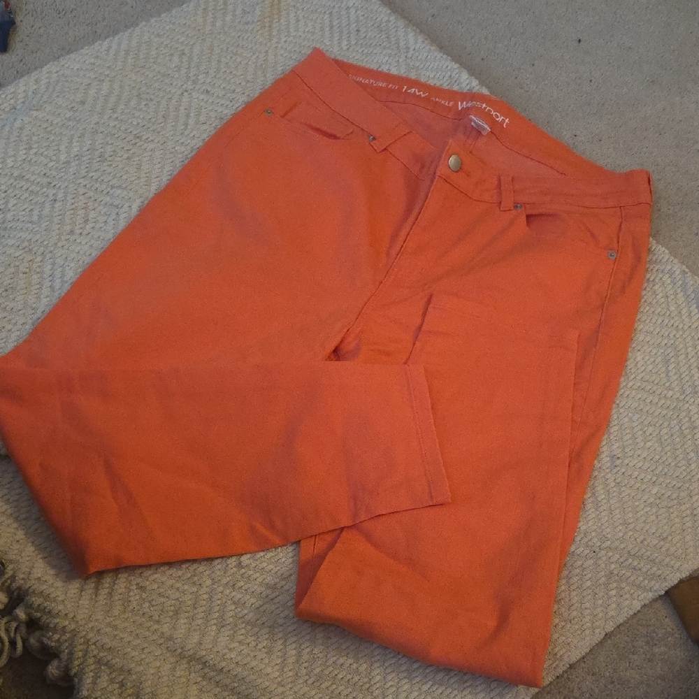 Westport 14W Skinny Ankle Coral Jeans